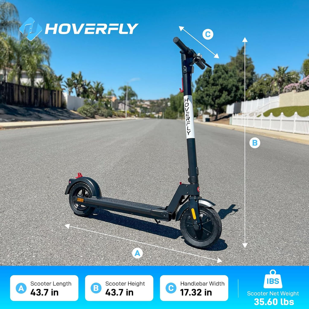 HOVERFLY X1/X3/X5 Electric Scooter for Adults, Anti Flat 8.5'/10'' Solid Tire, Max 10/18/25 Miles Range and 15.5/20Mph Speed Power by 250W/500W Motor, Foldable Commuting E Scooter with EABS&Disc Brake