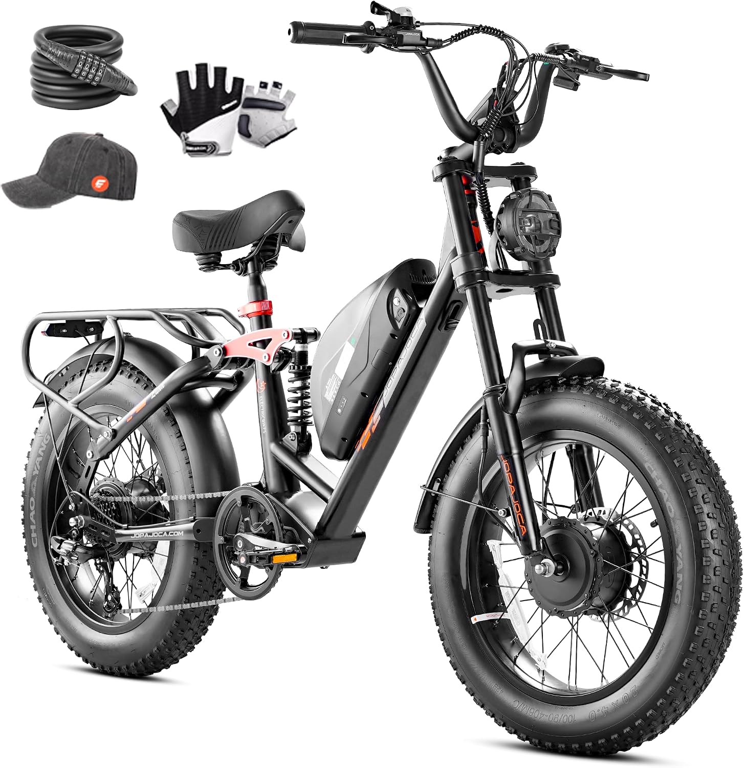 eAhora Luna 2/Terra 2/Luna/Terra Electric Bike for Adults 3000W/1500W Motor 33/31MPH 48V 20/15AH 80+Miles Long Range Ebike, 20'4.0 Fat Tire Full Suspension Dual Hydraulic Disc Brakes Electric Bicycle