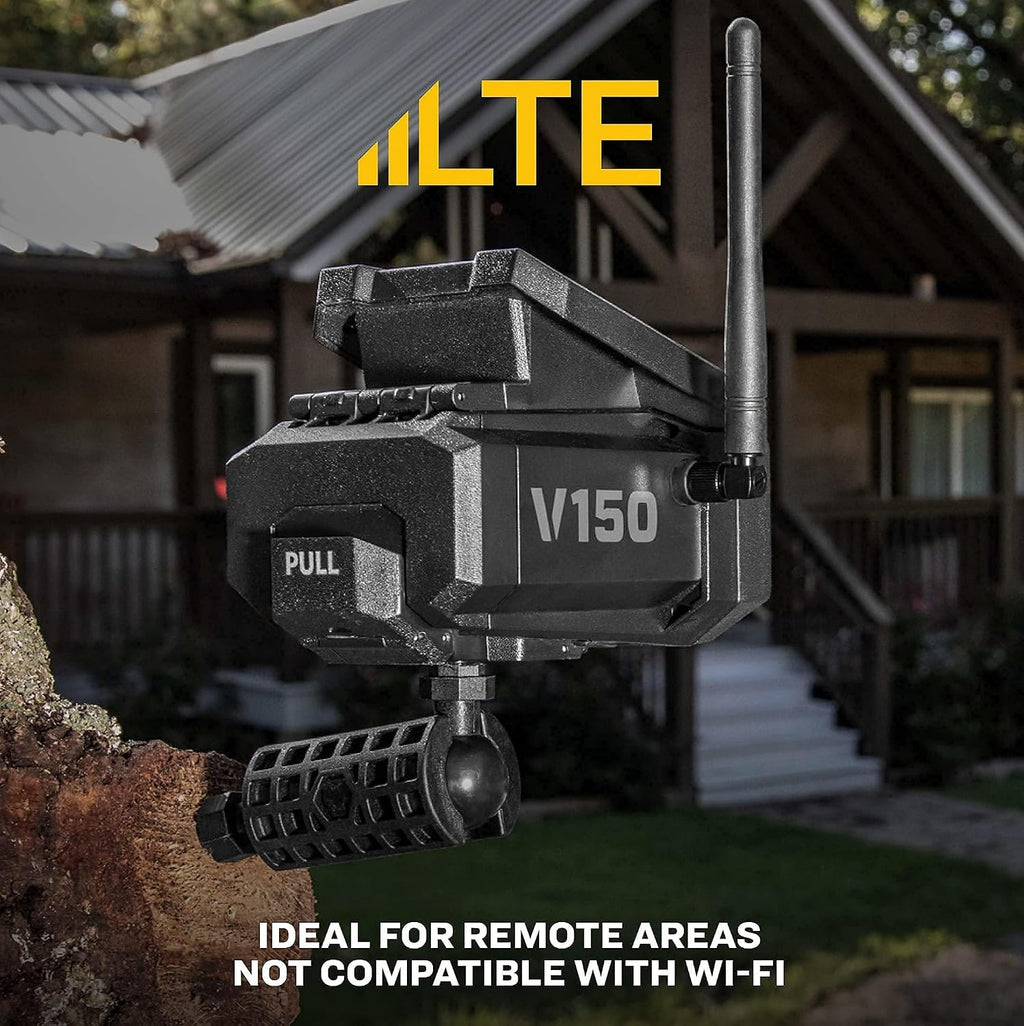 Vosker V150 Twin Pack Solar-Powered LTE Cellular Home Security Outdoor Camera | Motion Activated Photo Capture Nightvision Wireless Camera |Receive Photos (No Video) on Your Mobile App (2 Pack)
