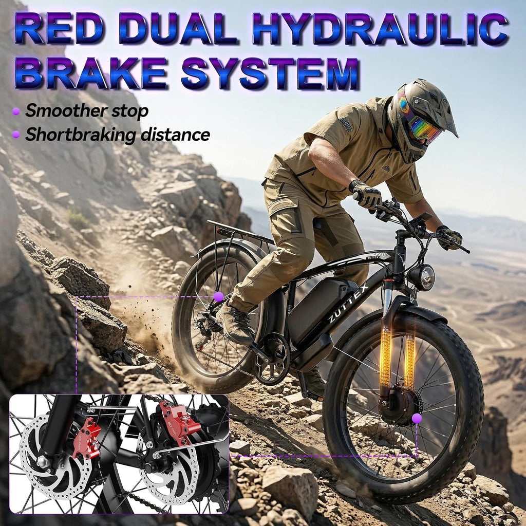 Dual Motor Ebike Peak 9000W 58V Max-Output Electric Bike for Adults 24 Inch Fat Tire 36AH Battery 47MPH 105 Miles Range Hydraulic Brakes Bike for Commuting Travel