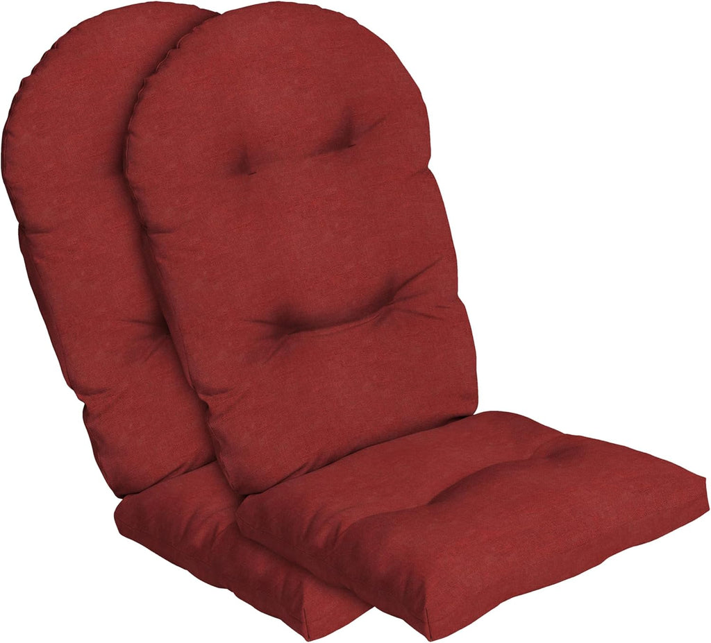 ARDEN Oceantex Indoor/Outdoor Plush Modern Tufted Adirondack Cushion, 2-Pack, 21.5 x 19, Water Repellent, Rain Proof, Fade Resistant Cushion For Rocking Chair Or Adirondack Nautical Red