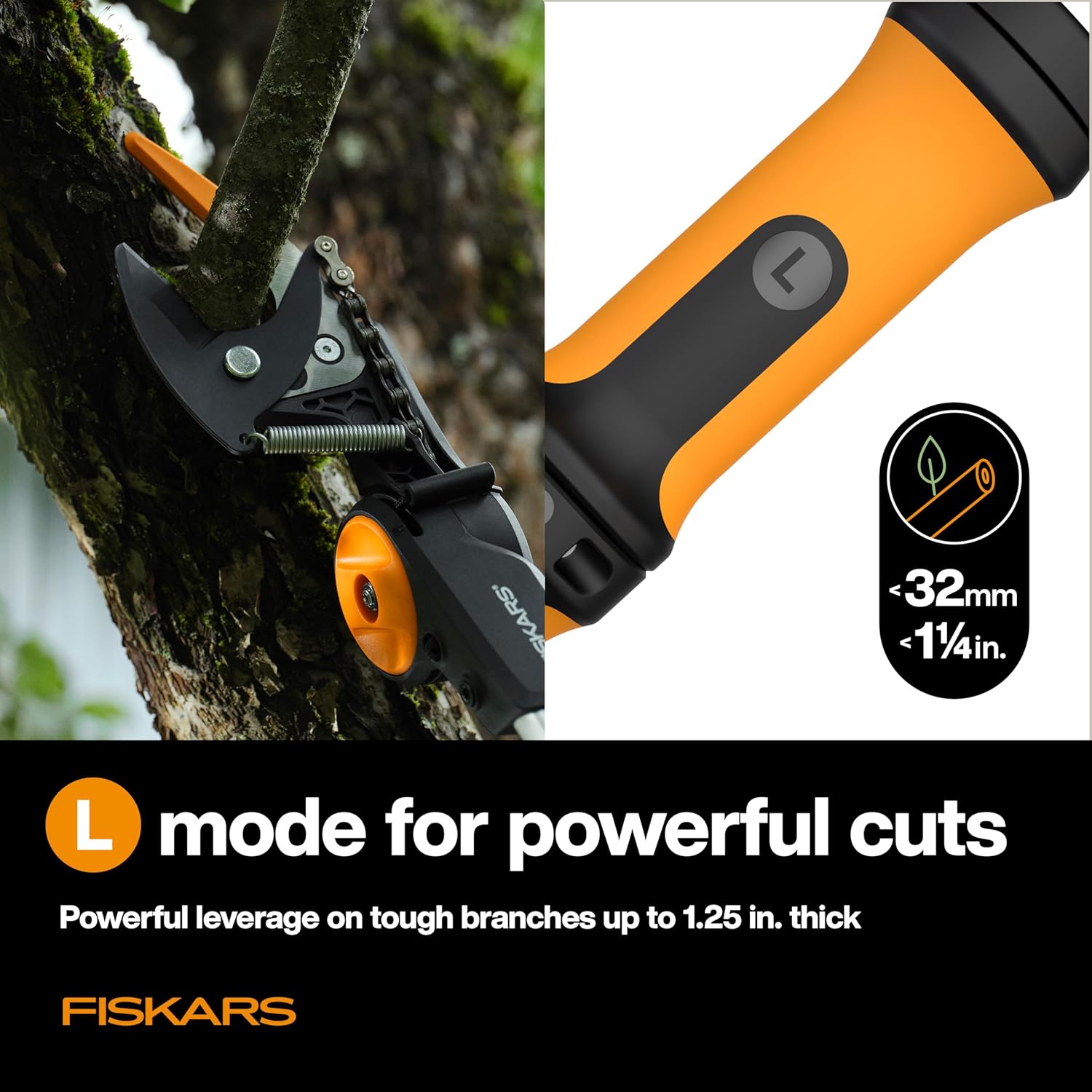Fiskars 7–13 ft Extendable Tree Pruner, Telescoping Pole Pruner with 2 Cutting Modes for Fast & Powerful Cuts, Long Reach Tree Trimmer for High Branches & Tall Trees, Rotating Head, Garden & Yard Care