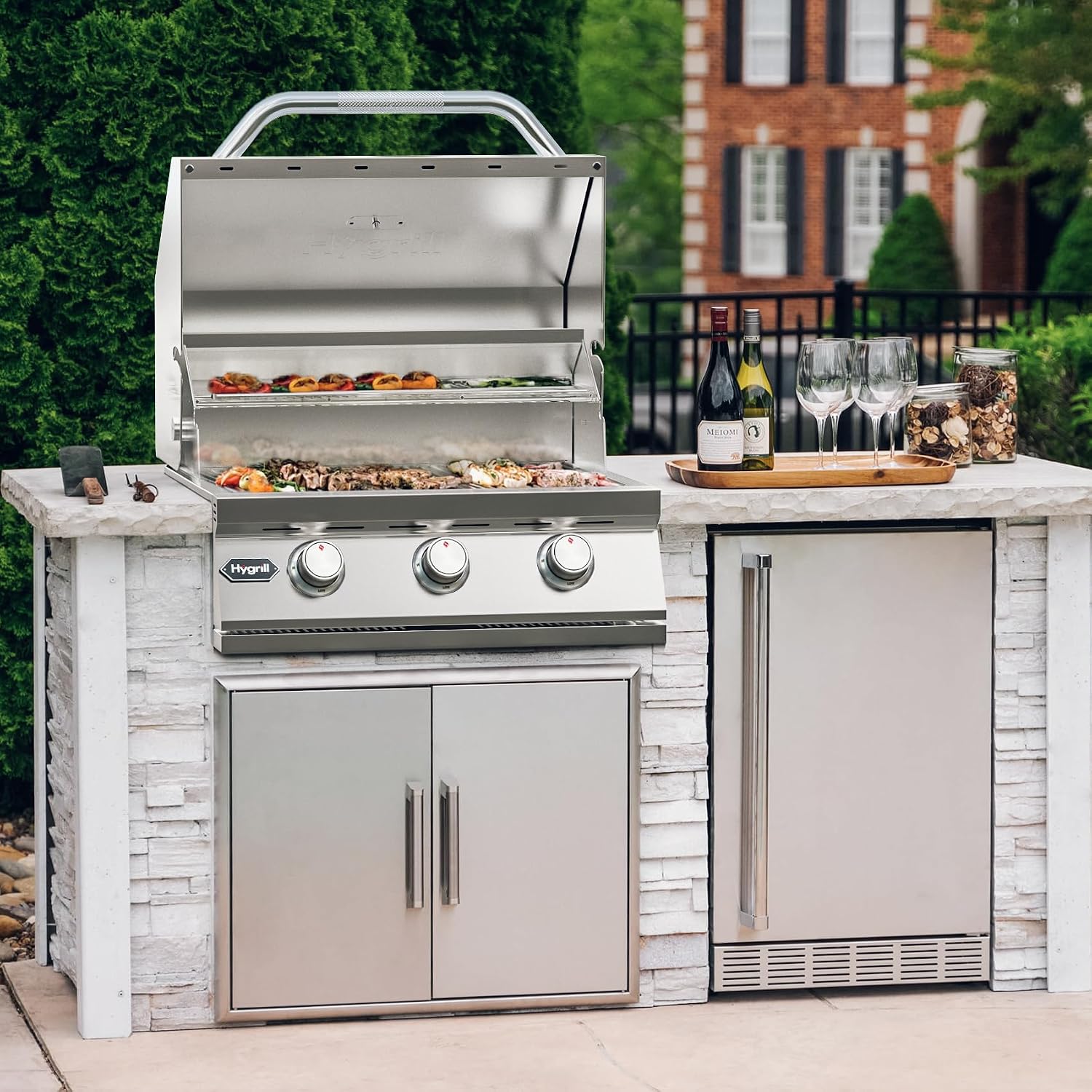 Hygrill STD Series Heavy Duty 3-Burner Built In Grill, Stainless Steel Grill Head for Outdoor Kitchen, Liquid Propane