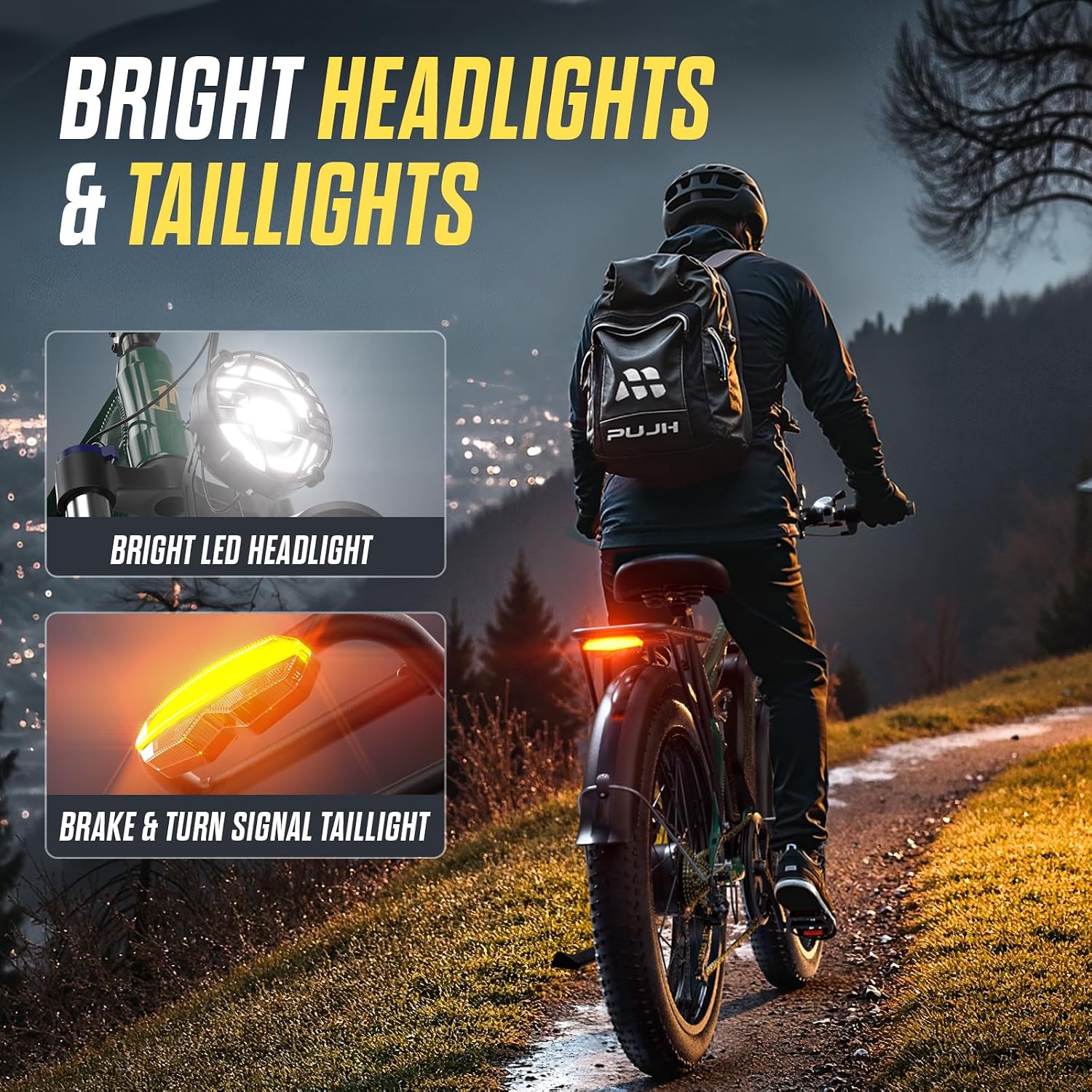 Electric Bike, 60V 20Ah 6000W Dual Motors, 26' Fat Tires Fast Ebike, Max 50mph 35-100 Mile Range, Full Suspension Hydraulic Brakes, for Off-Road Mountain Riding Adventures