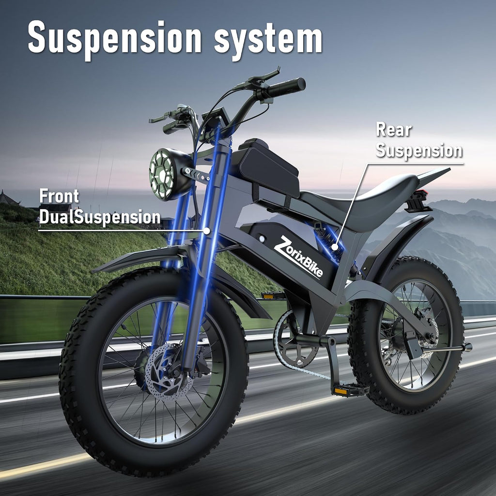 Electric Bike for Adults,48V 20AH - Peak Power 1500/3000W Brushless Motor Electric Bicycle - Max Speed 31-35MPH - Max 80 Miles Range - 20' x 4.0' Fat Tire Dirt E-Bike,7-Speed