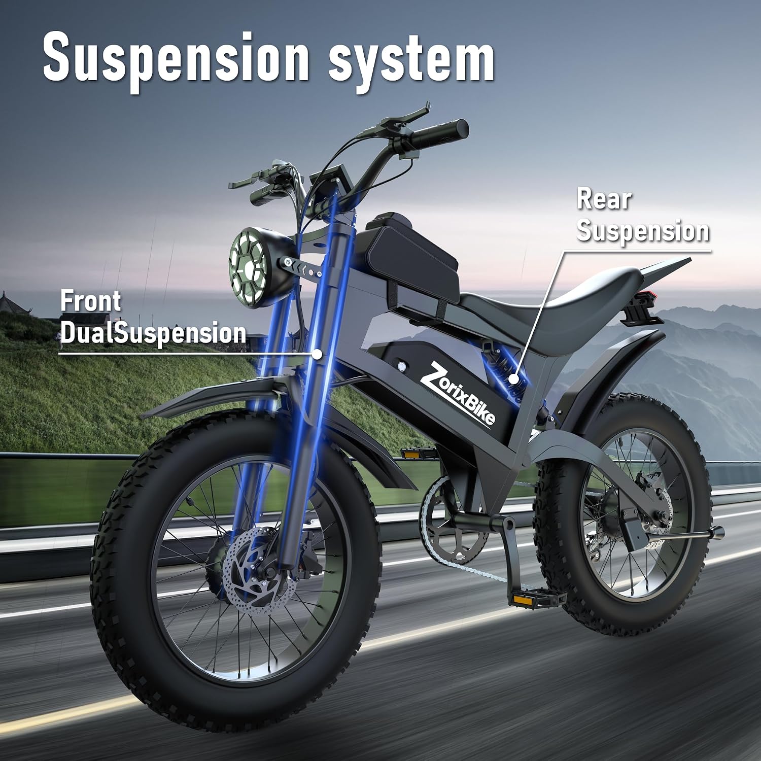 Electric Bike for Adults,48V 20AH - Peak Power 1500/3000W Brushless Motor Electric Bicycle - Max Speed 31-35MPH - Max 80 Miles Range - 20' x 4.0' Fat Tire Dirt E-Bike,7-Speed