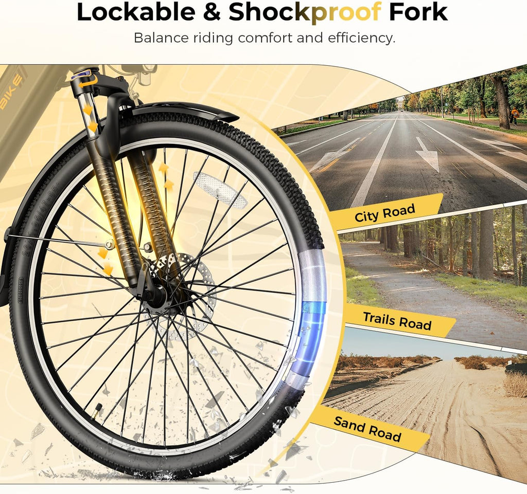 Heybike Cityscape 2.0 Electric Bike for Adults with Peak 1200W Motor, 468Wh Removable Battery, 50Miles 26' Electric Commuter Bike, 7-Speed,UL Certified