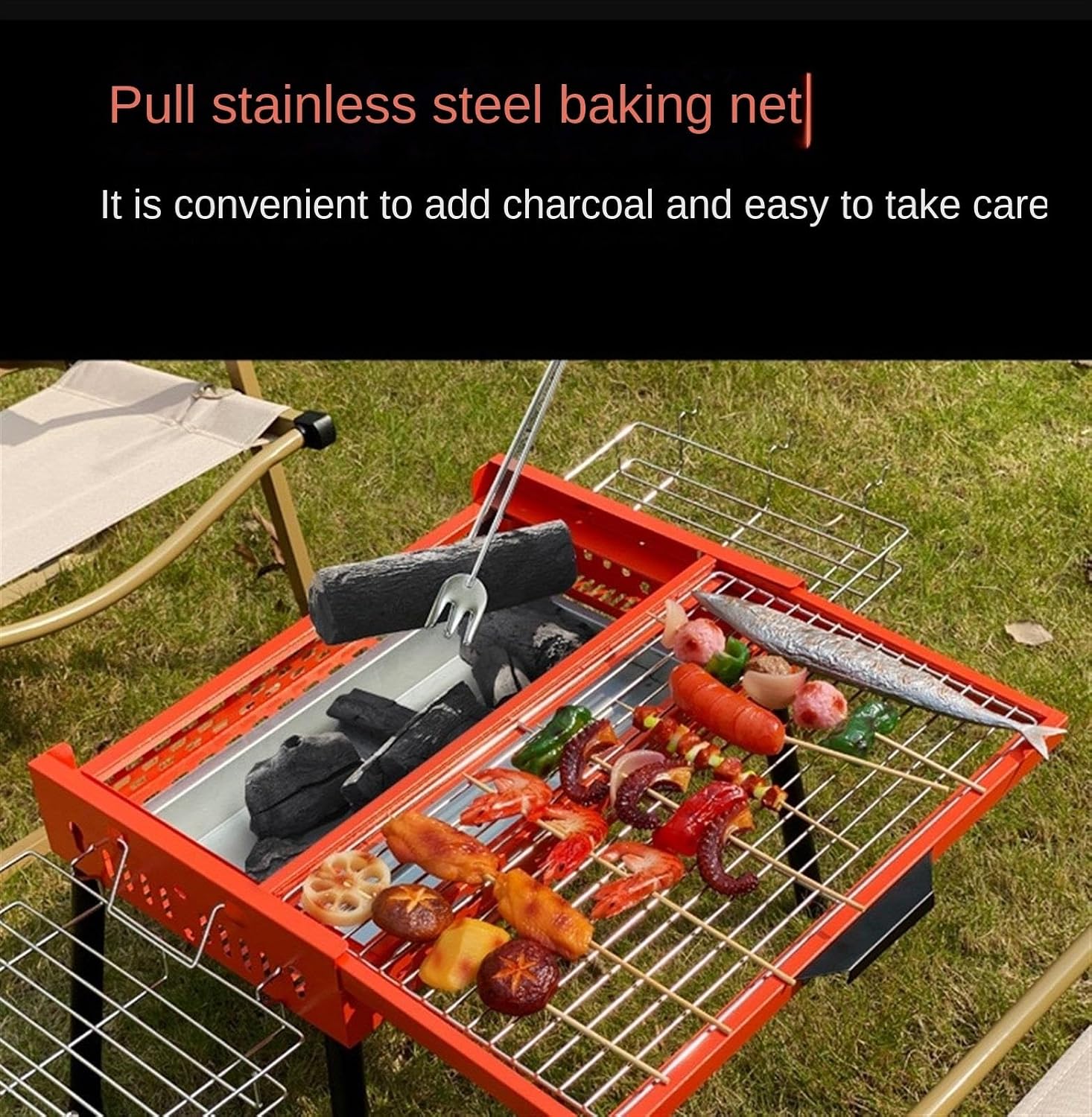 Portable Charcoal Grill Charcoal Grill Portable Barbecue Grills Foldable Metal BBQ Grills for Picnic Outdoor Cooking BBQ Grill for Outdoor