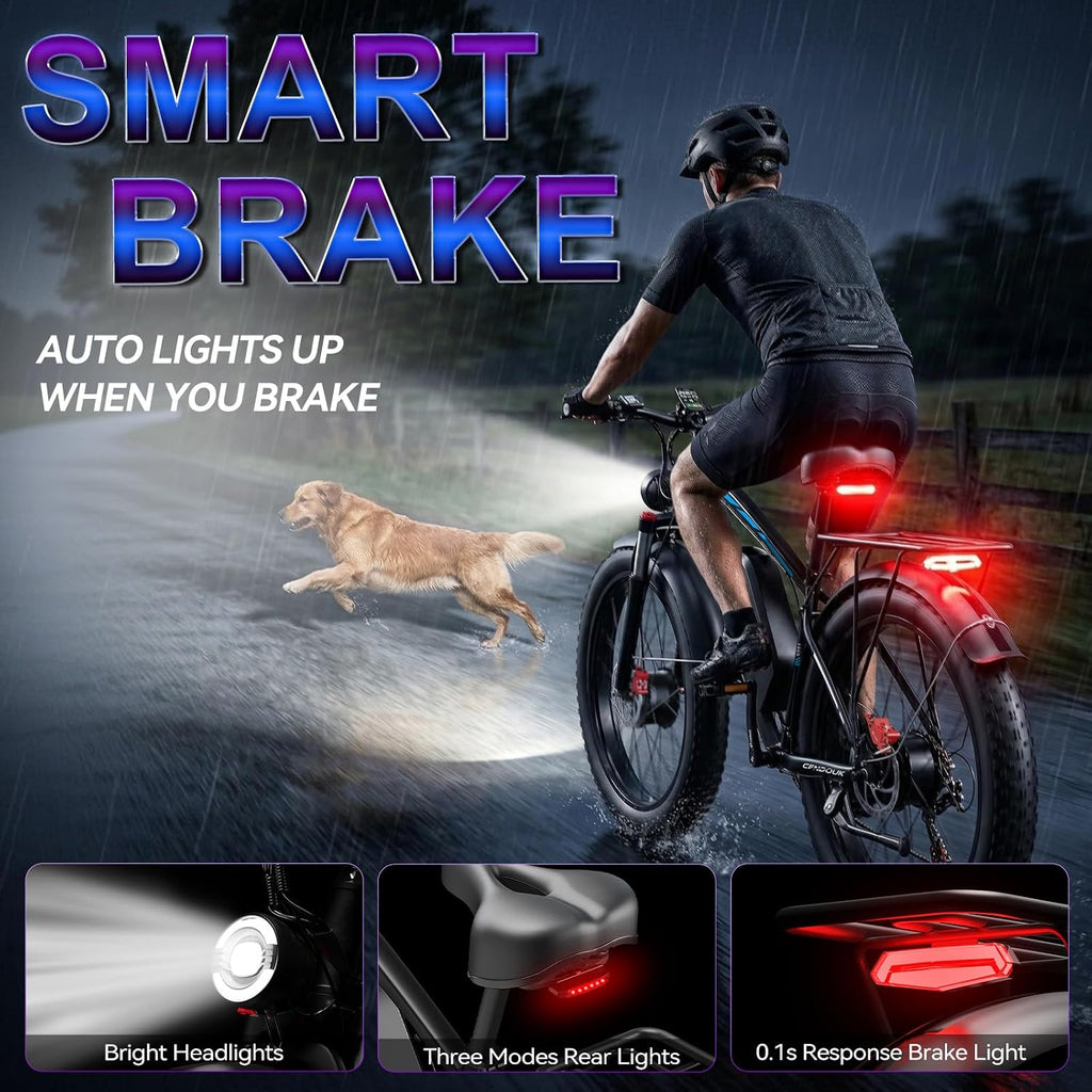 Dual Motor Ebike Peak 9000W 58V Max-Output Electric Bike for Adults 24 Inch Fat Tire 36AH Battery 47MPH 105 Miles Range Hydraulic Brakes Bike for Commuting Travel