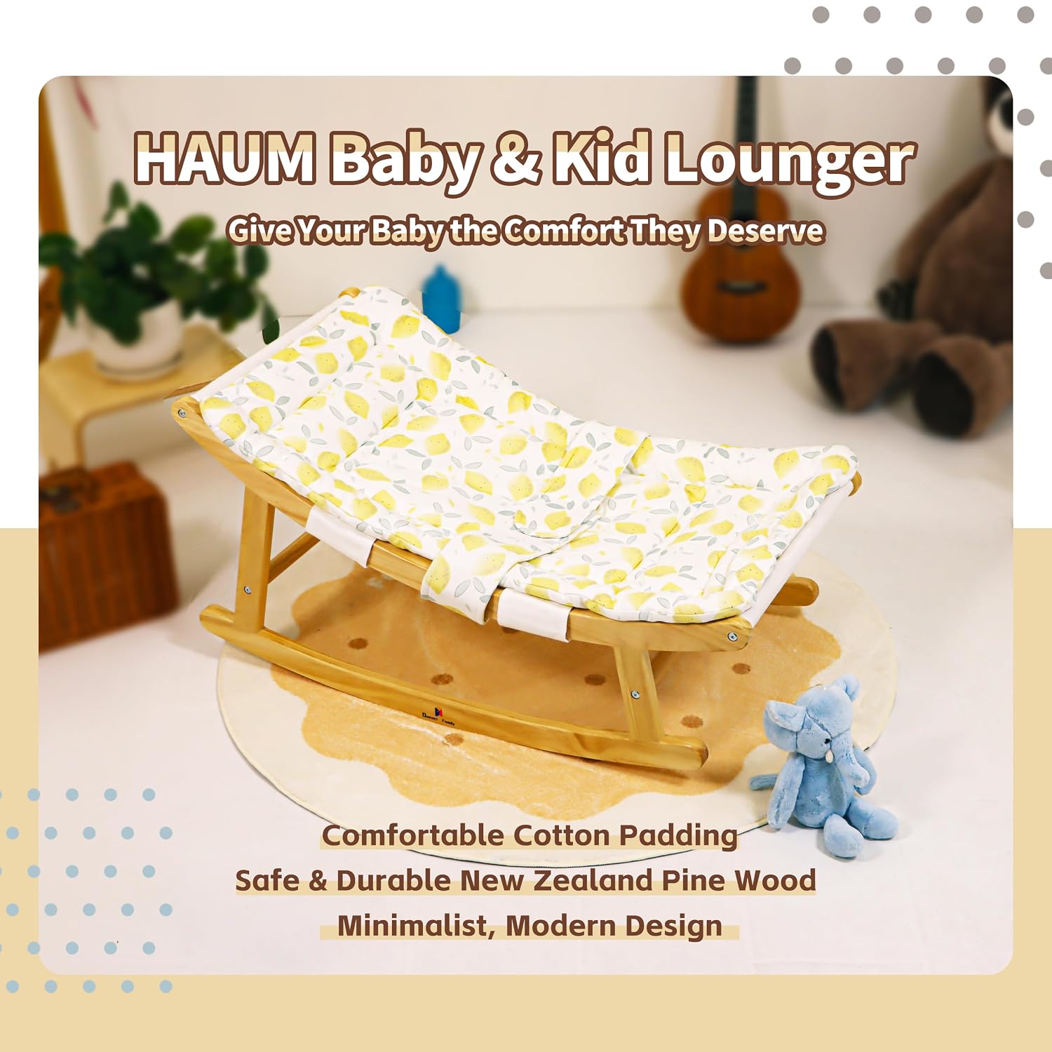 Damoch Family® MULTI Baby Lounger, Toddler Recliner & Kid Rocker - Childhood Easy Relax Helper | Baby Swing Chair, Toddler Relaxing Chair, Kid Rocking Chair - Soothing & Relaxing | 100lbs Weight Limit