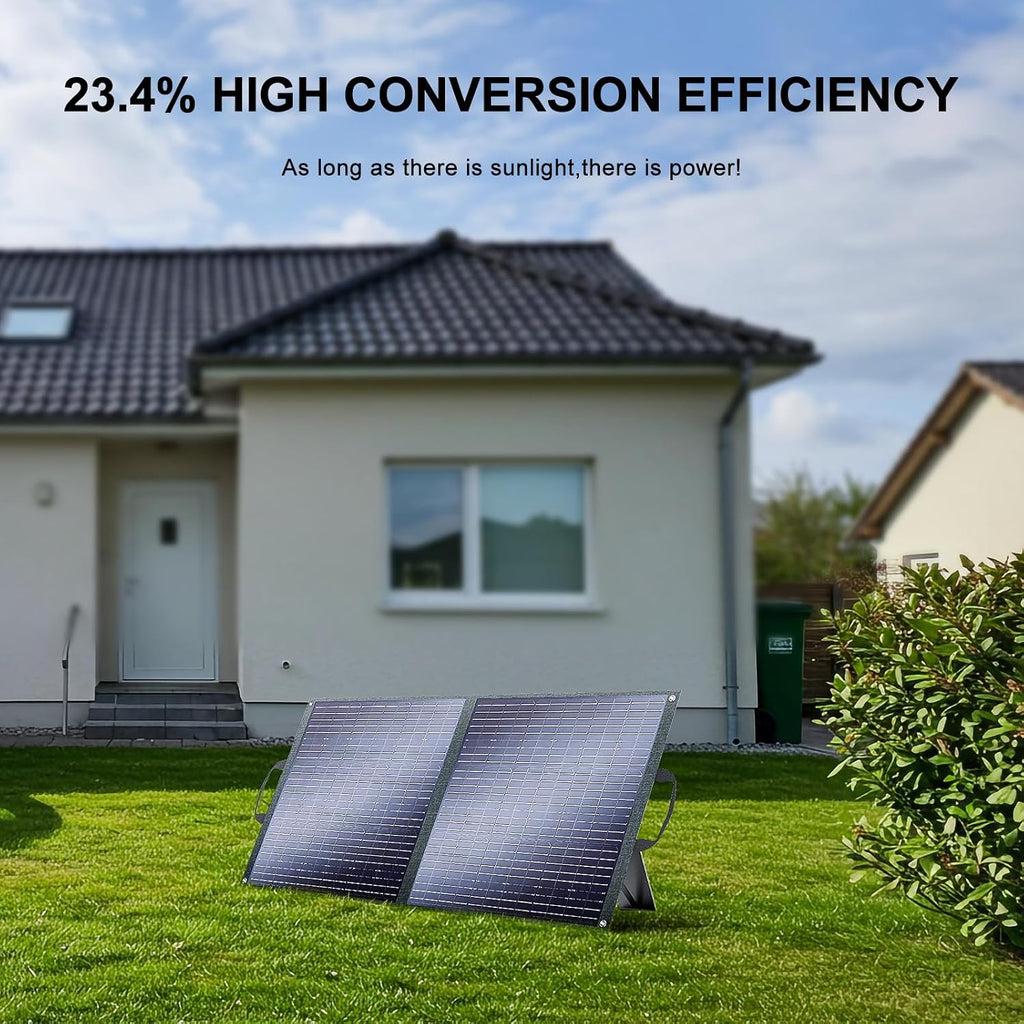 100 Watt Portable Solar Panel, 23.4% High Conversion Foldable Solar Panel Suitable for Solar Generator,IP67 Waterproof (100W*2)