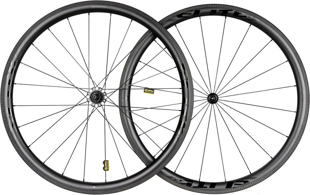 ELITEWHEELS Road Bike Carbon Wheels 700c Clincher 38/50/55/60/82mm Carbon Wheelset Tubeless Ready Cycling Wheel U Shape