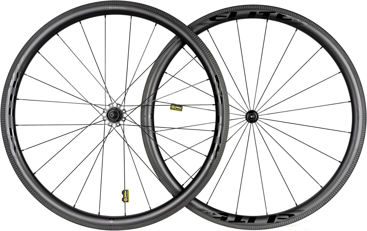 ELITEWHEELS Road Bike Carbon Wheels 700c Clincher 38/50/55/60/82mm Carbon Wheelset Tubeless Ready Cycling Wheel U Shape