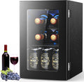Electactic Wine Fridge Freestanding Counter-top, 24 Cans Wine Cellar Drink Cooler for Soda, Canned Beer, Adjustable Digital Temperature Control for Home Dorm Office, Black