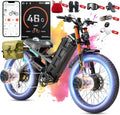 2026 eAhora Romeo Pro 2 46Mph/4000W Dual Motor Electric Bike for Adults, 52V 70Ah Removable Battery, 200+Miles Long Range, 26*4.0' All Terrain Fat Tire, Full Suspension, Hydraulic Brakes, APP Control