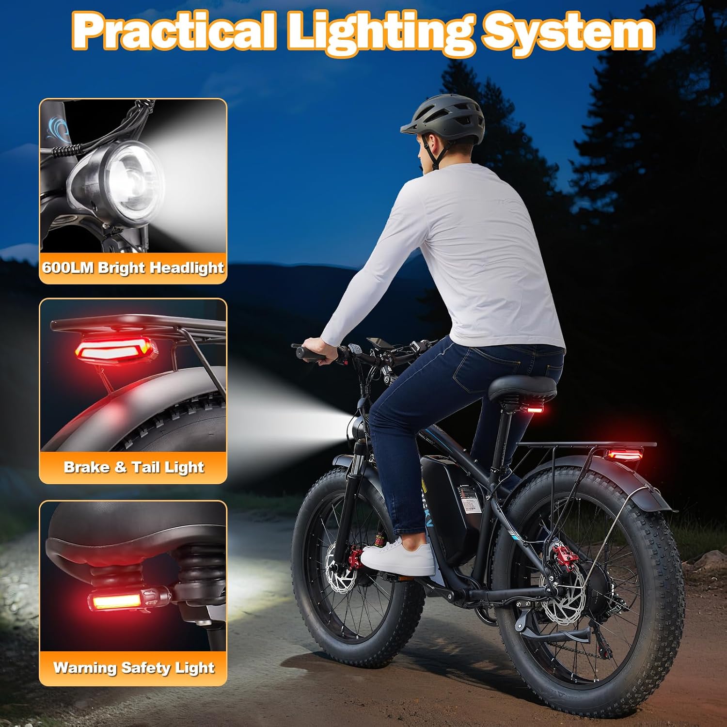 8000W Dual Motor Ebike for Adults,58V Max 34Ah Fast Electric Bike to 42-47MPH,1856Wh Battery Up to 105 Miles,24' Fat Tire Lockable Suspension Electric Bicycle for Snow Off-Road Mountain