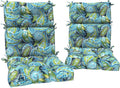 DYTXIII Outdoor High Back Chair Cushions Set of 2, Water Repellent Tufted Rocking Seat Cushions Replacement 44 x 22 Inch, Seat & Back Chair Pads for Patio, Balcony and Indoor Use -Paisley Lapis Green