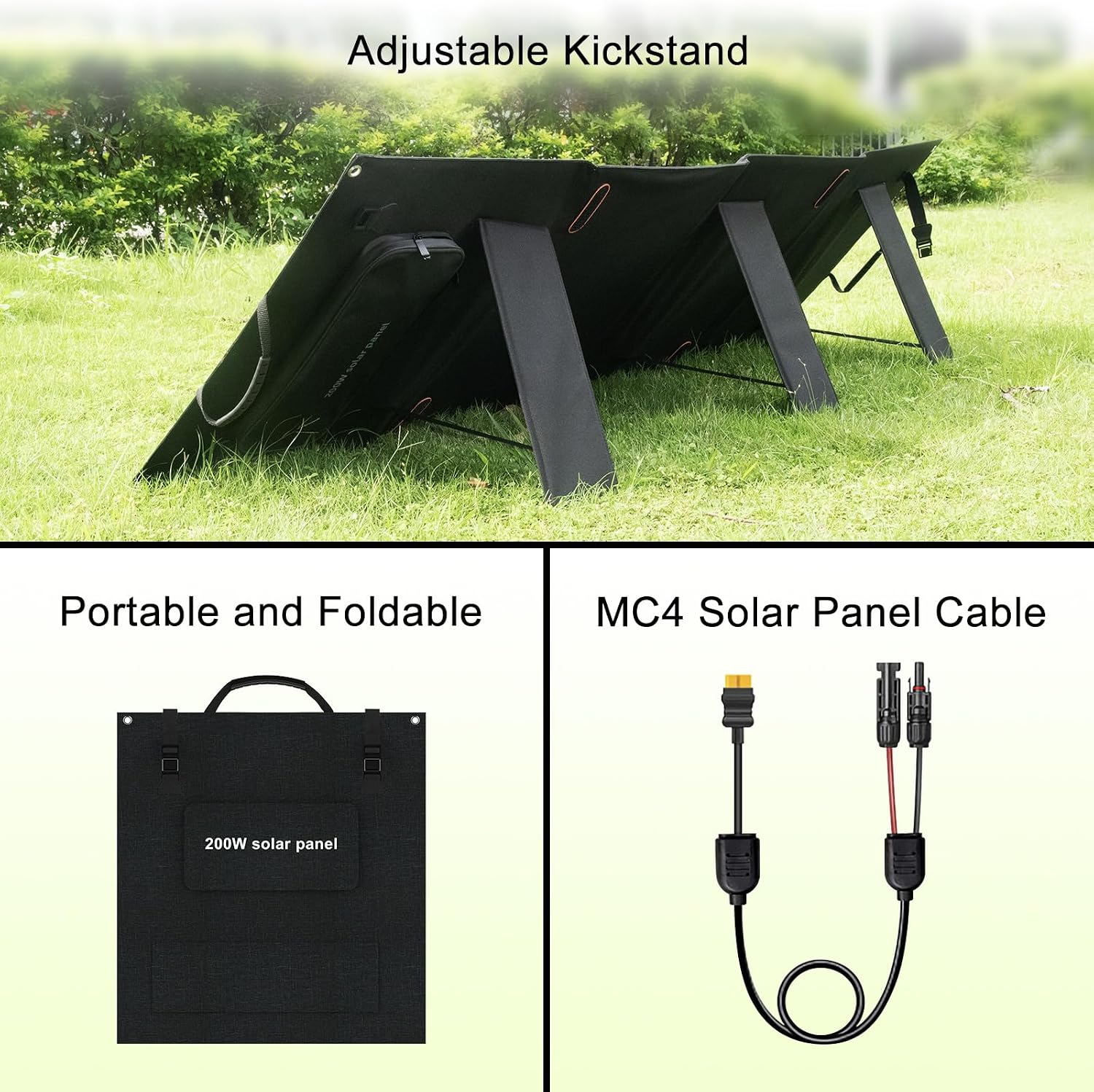 200 Watt Portable Solar Panel, 23.4% High Conversion Foldable Solar Panel Suitable for Solar Generator,IP67 Waterproof(200W*2)