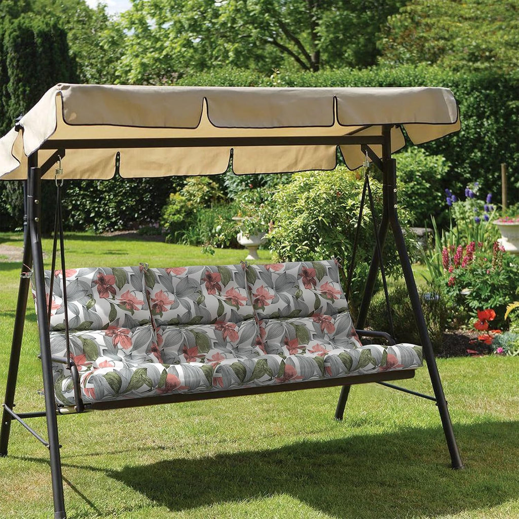 Outdoor High Back Patio Chair Cushions, Tufted Rocking Chair Cushions, Adirondack Cushions for Garden Porch Home Office Chairs Use, 44' x 22' x 4', 2 Pack, Clemens Noir Pink