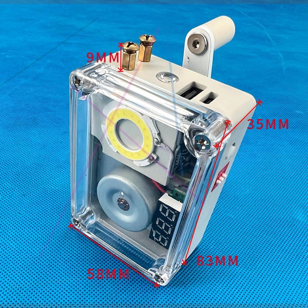 10W Hand Crank Portable Generator, Manual Power Supply For Camping Off-grid Emergency Backup USB Charging, LED Light, DIY, Camping, Emergency, Outdoor Use