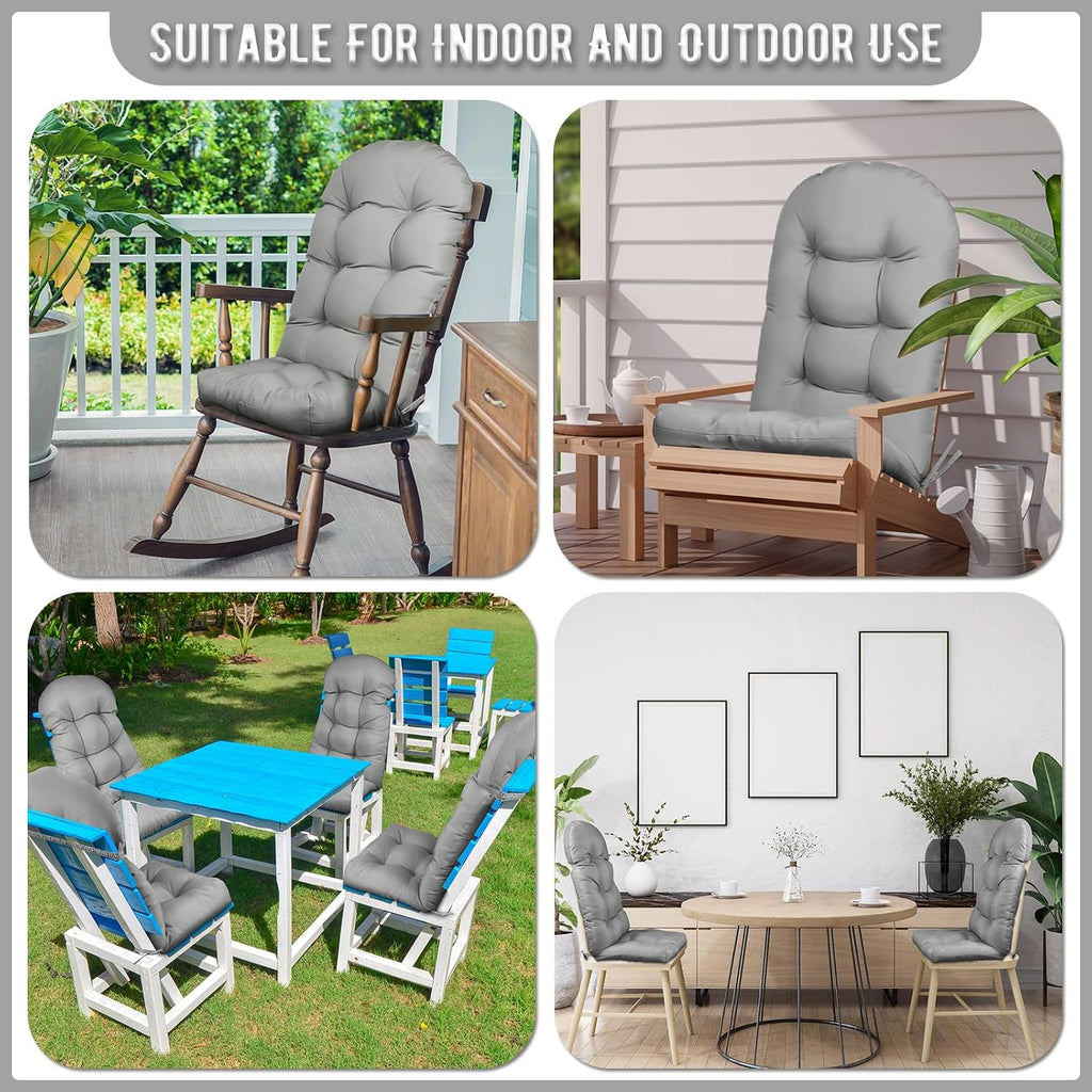 4 Pack Adirondack Chair Cushion, Waterproof Rocking Chair Cushion - Fade Resistant Patio Furniture Cushions, Thickened Patio Chair Pad for Outdoor and Indoor, 49x20x5 Inch