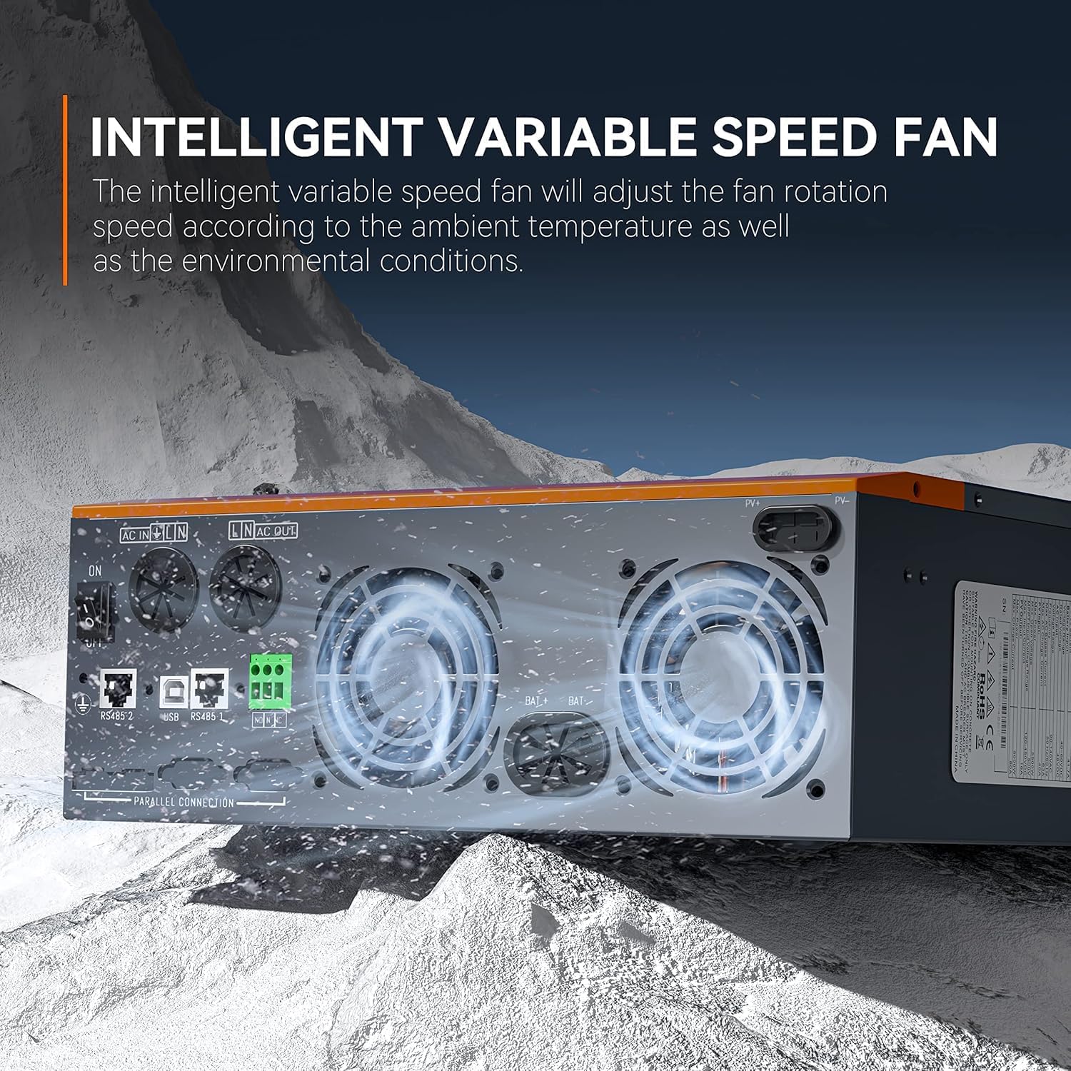 PowMr 5000W Hybrid Solar Inverter 48V to 110/120V AC, 5KW Pure Sine Wave Power Inverter, w/ 80A MPPT Controller, Max.PV Input 5500W, 500V, 22A, Peak Power 10000VA, for 48V Lead Acid & Li Batteries