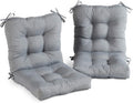 Greendale Home Fashions Outdoor 42x21-inch Seat/Back Chair Cushion (Set of 2), Cement