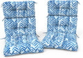 Outdoor High Back Patio Chair Cushions, Tufted Rocking Chair Cushions, Adirondack Cushions for Garden Porch Home Office Chair Use, 44' x 22' x 4', 2 Pack, Blue Bricks