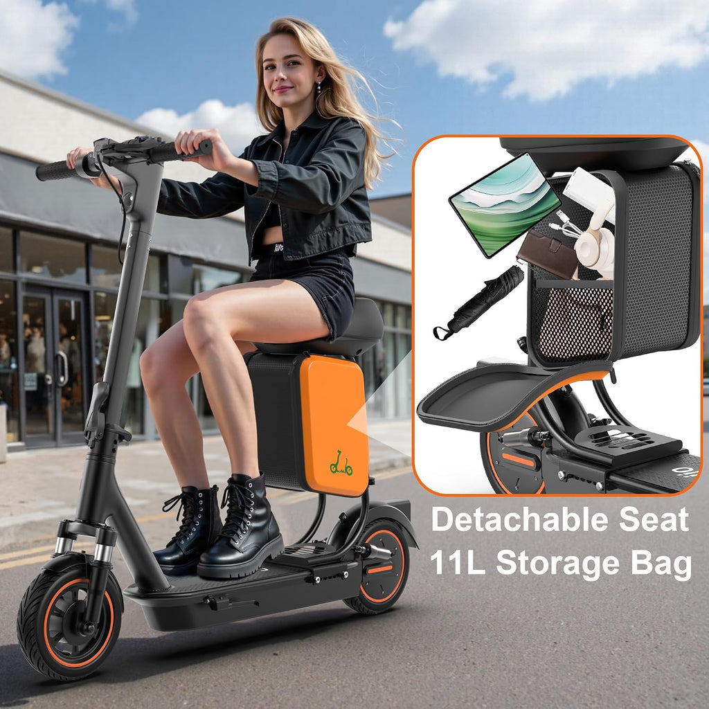 Electric Scooter, 350W/ 500W Motor, 19 MPH to 22MPH, 21 to 40 Miles Range, Dual Suspension, Dual Braking, App Control, Foldable Commuter E Scooter for Adults and Teens