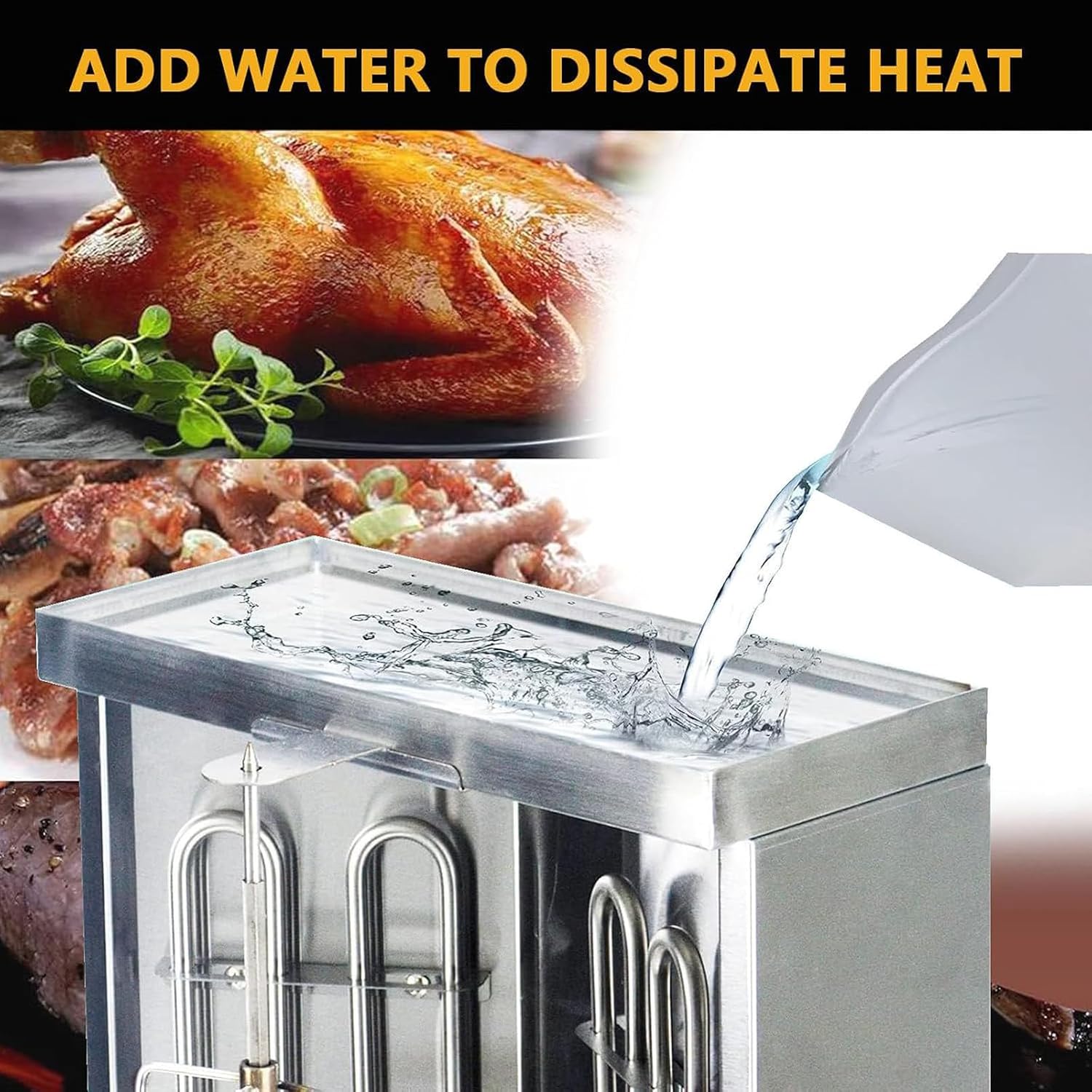 Electric Vertical Broiler Doner Shawarma Kebab Machine Automatic Spinning Smokeless Barbecue Grill for Restaurant Home Kitchen 50-300℃ Adjustable