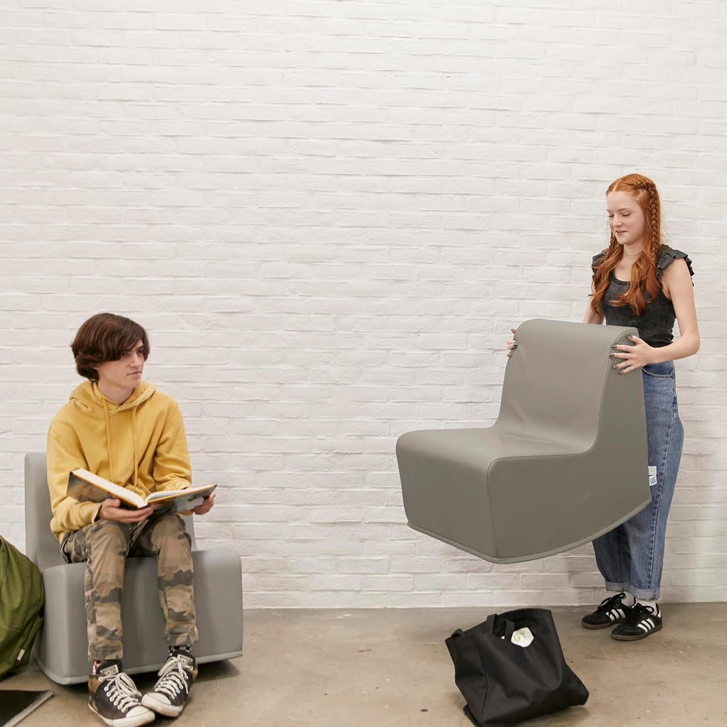ECR4Kids SoftZone Contoured Rocking Chair, Flexible Seating, Grey