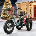 QRONGE Electric Tricycle for Adults 960W Peak, 36V 15AH Battery Ebike 50 Miles Range with Large Rear Basket, Electric Trike 20'*4' Fat Tire, Max 20MPH 3 Wheel Folding Electric Trike for Adults(Lava)