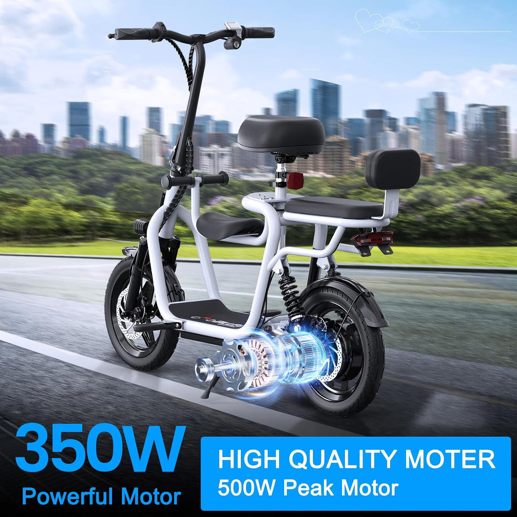 EILLEO Electric Scooter with Seat for Adult, 36V/48V Electric Scooter for Adults 500W/750W Motor, 20 Mile Range, 17.4/18.75mph, Dual Brakes, 14'/12' Tires, e Scooters with Seat