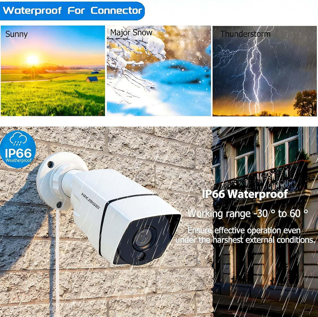 1080P H.265+ Home Security Camera System with 1TB Hard Drive，5MP 3K Lite 4 Channel CCTV DVR Recorder and 4 x 1080p Surveillance Bullet Camera Outdoor Indoor