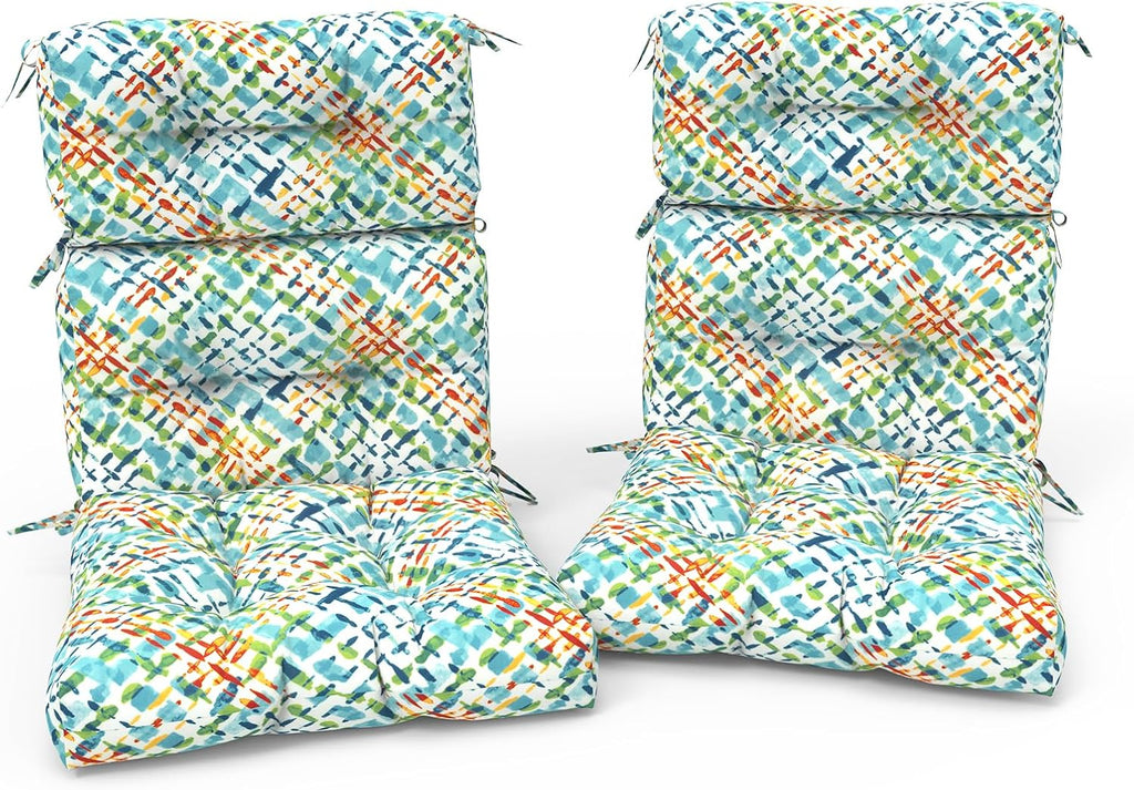 Outdoor High Back Patio Chair Cushions, Tufted Rocking Chair Cushions, Adirondack Cushions for Garden Porch Home Office Chairs Use, 44' x 22' x 4', 2 Pack,Acapa Opal Geometric