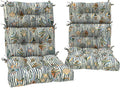 DYTXIII Outdoor High Back Chair Cushions Set of 2, Water Repellent Tufted Rocking Seat Cushions Replacement 44 x 22 Inch, Seat & Back Chair Pads for Patio, Balcony and Indoor Use -Crayon Shells