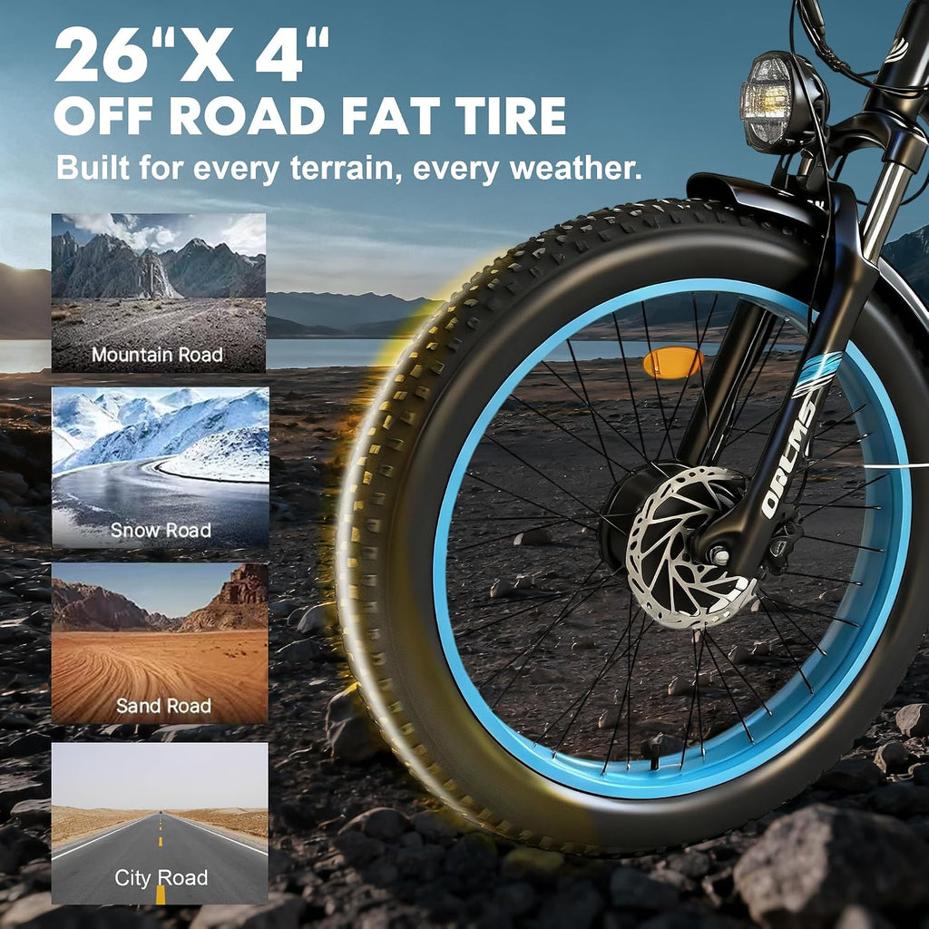 Dual Motor Electric Bike for Adults,6000W Peak,45MPH,60V&52V/25Ah Battery,26''&24'' Fat Tire,Up to 110 Miles Range,SHM 7-Speed Gear Ebike