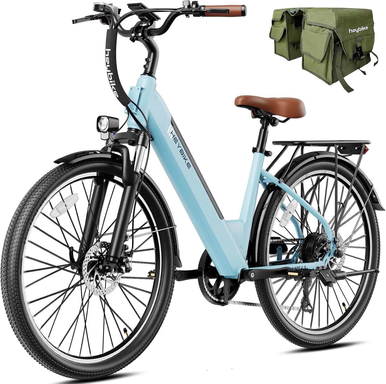 Heybike Cityscape 2.0 Electric Bike for Adults with Peak 1200W Motor, 468Wh Removable Battery, 50Miles 26' Electric Commuter Bike, 7-Speed,UL Certified