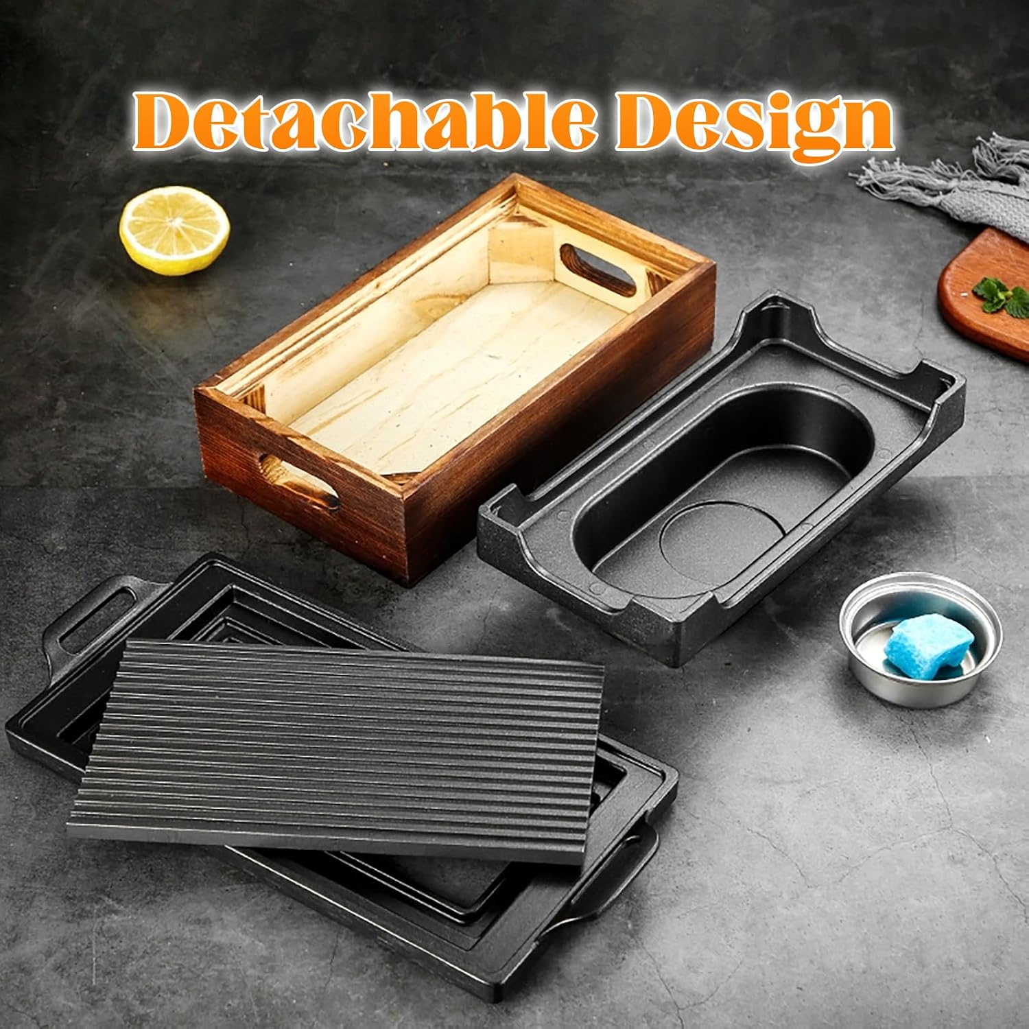 Japanese Barbecue Grill Portable Barbecue Stove Portable Smokeless Grill for Indoor Dining Table Camping BBQ,32 * 21cm