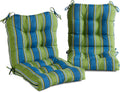 Greendale Home Fashions Outdoor 42x21-inch Seat/Back Chair Cushion (Set of 2), Belize Stripe