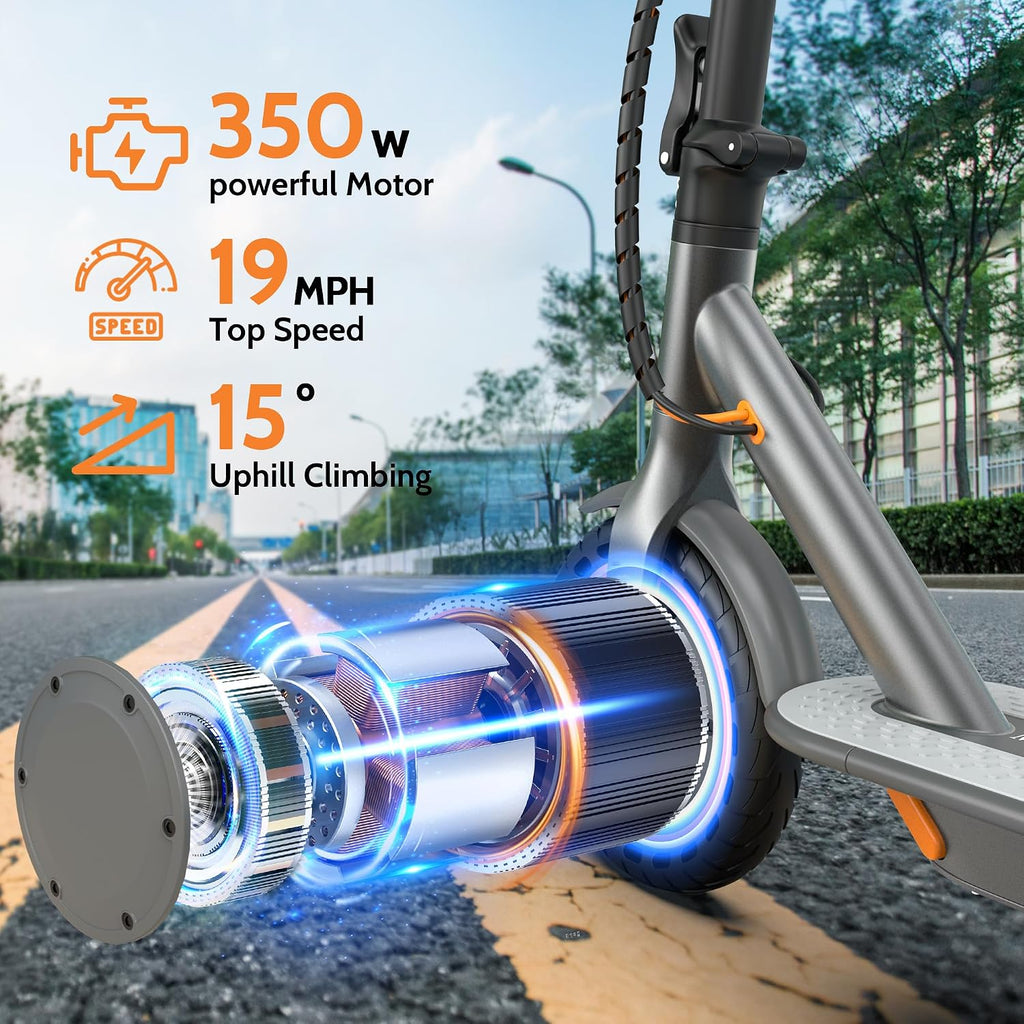 MAXSHOT Electric Scooter for Adults, 8.5/10/14' Tires, 19/22Mph, 350W/500W Motor, 21-28 Miles Range, Folding E-Scooter with Dual Suspension,APP Contro