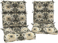 DYTXIII Outdoor High Back Chair Cushions Set of 2, Water Repellent Tufted Rocking Seat Cushions Replacement 44 x 22 Inch, Seat & Back Chair Pads for Patio, Balcony and Indoor Use -Vintage Medallion