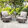 HUMMUH 3PCS Patio Table and Chairs Set -All Weather Outdoor Swivel Rocker Patio Chairs for Deck Porch Lawn Garden Backyard
