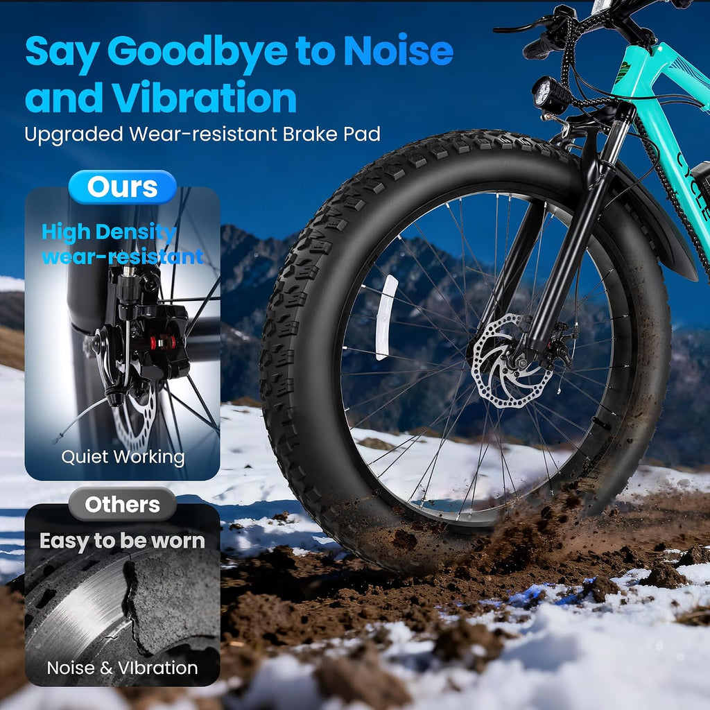 Electric Mountain Bike for Adults, 1500W Peak 72Miles + 28 MPH, 26'x4' All-Terrain Fat Tire E Bike with Removable Battery, 7 Speed Front Suspension, Dual Brake, LCD & Horn(TUV & UL2849)