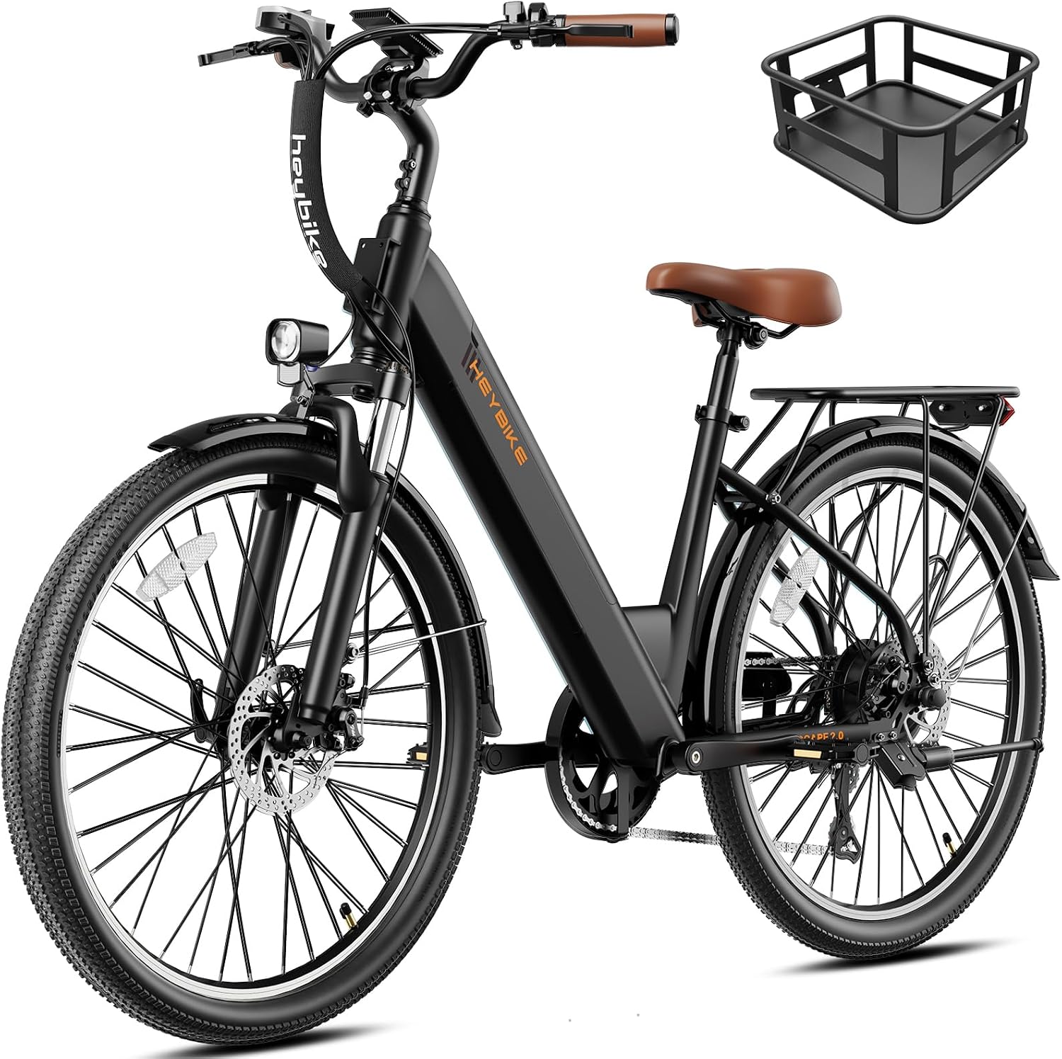 Heybike Cityscape 2.0 Electric Bike for Adults with Peak 1200W Motor, 468Wh Removable Battery, 50Miles 26' Electric Commuter Bike, 7-Speed,UL Certified