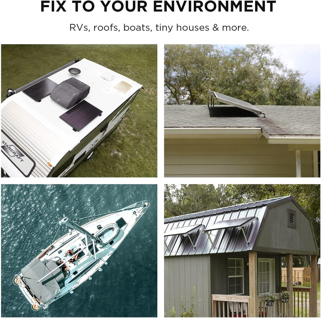 EF ECOFLOW Solar Generator DELTA 2 Max 2048Wh with 2X100W 12V Solar Panels, 2400W LFP Portable Power Station, High Efficiency Monocrystalline PV Modules, AC + Solar Fast Dual Charging For Camping RV