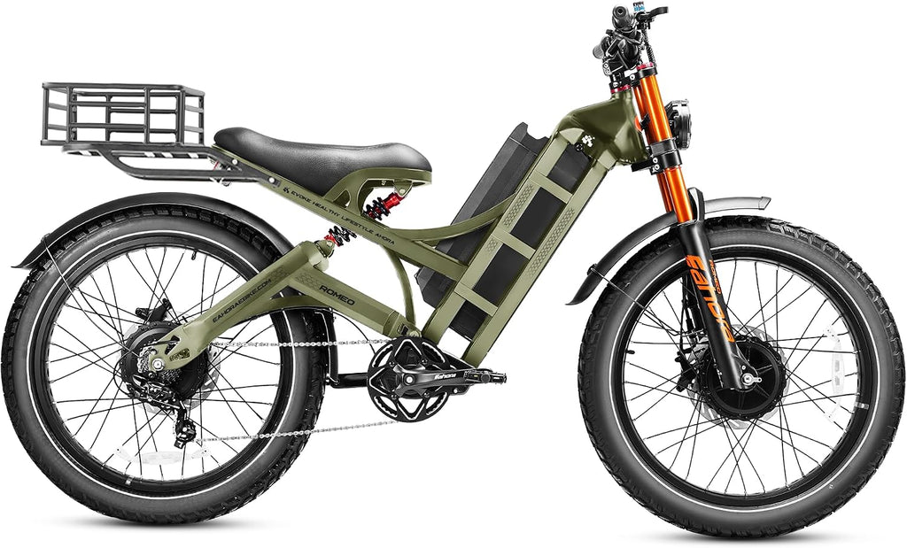 eAhora Romeo Pro 3 [2026] Peak 5600W Electric Bike for Adults 50Mph, 60V 80Ah Battery 250 Miles,Long Range Dual Motors Ebike,26'*4.0 Fat Tire Full Suspension