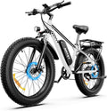 AMYET EB26 Electric Bike for Adults Peak 1500W Electric Bicycle 48V 15AH (720WH) Battery Electric Bike 26' Fat Tire Mountain 28mph 7 Speed Gears Ebike (White)