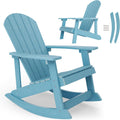 YEFU Outdoor Rocking Chair,Adirondack Rocking Chair,Patio Rocker Chair with Wide Back,Oversized Rocker Chair Look Like Real Wood, for Lawn, Porch, Backyard, Indoor and Garden(Blue)