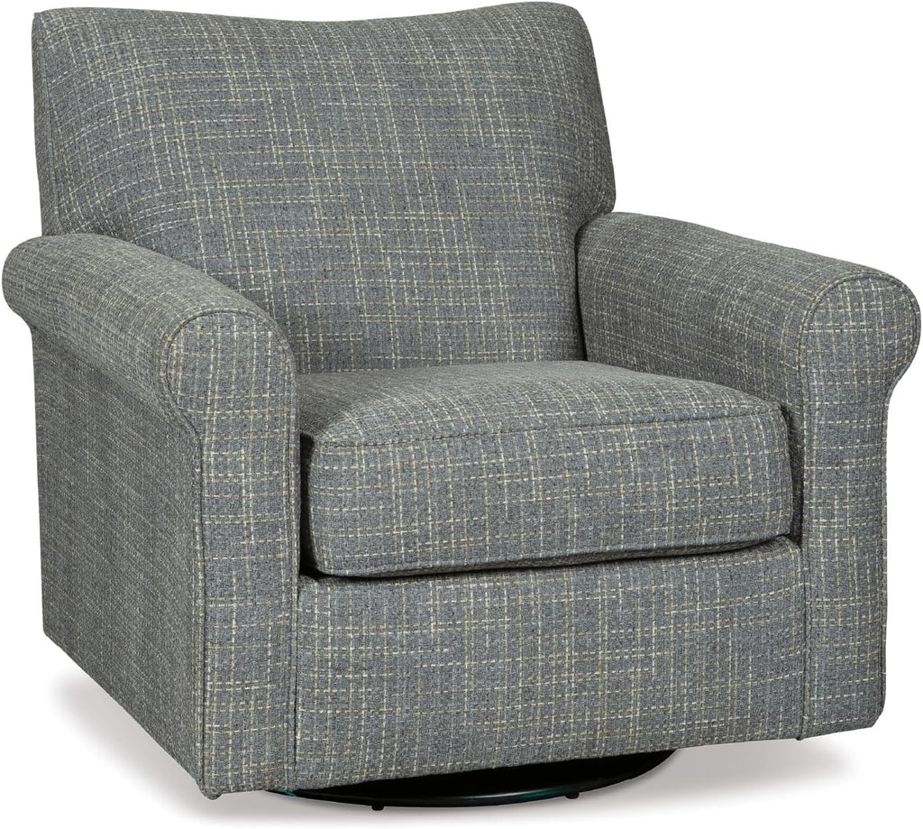 Signature Design by Ashley Renley 360-Degree Swivel Glider Nursery Accent Chair, Gray